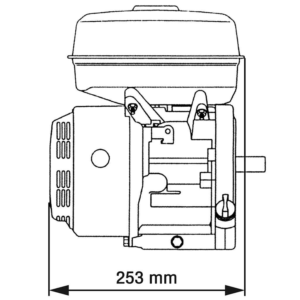 Motor de gasolina negro de 6,5 HP y 4,8 kW