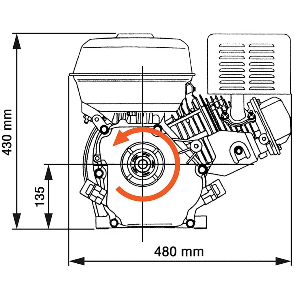 Motor de gasolina 15 HP 11 kW negro