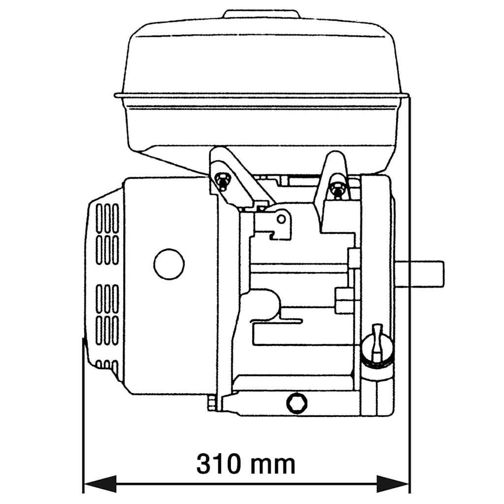Motor de gasolina 15 HP 11 kW negro