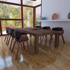 Sillas de comedor 2 unidades madera curvada y cuero sintético