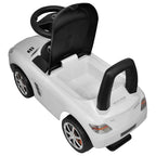Coche de niños accionado con el pie blanco