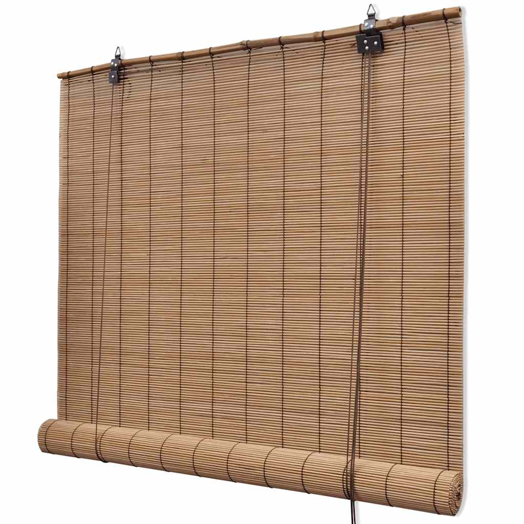 Persiana enrollable de bambú color natural 100x220 cm