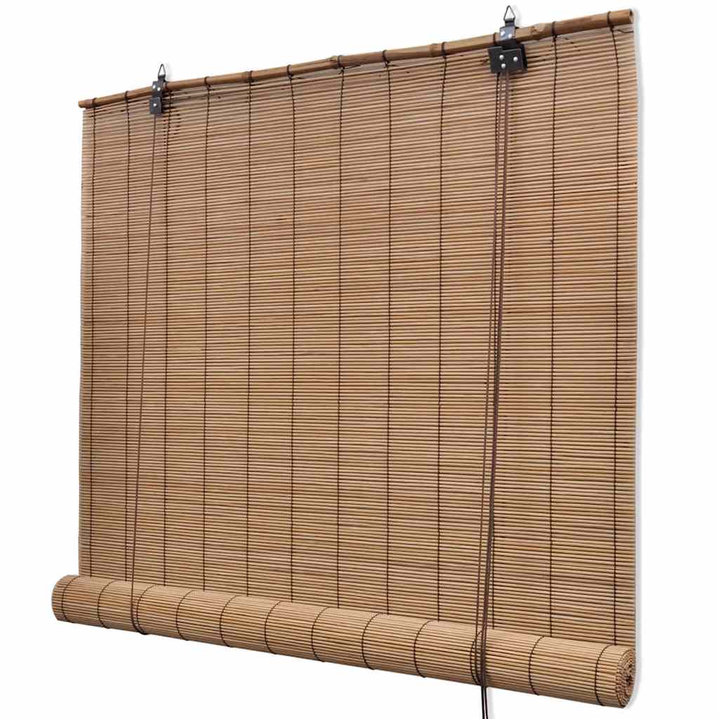 Persiana enrollable de bambú color natural 100x220 cm