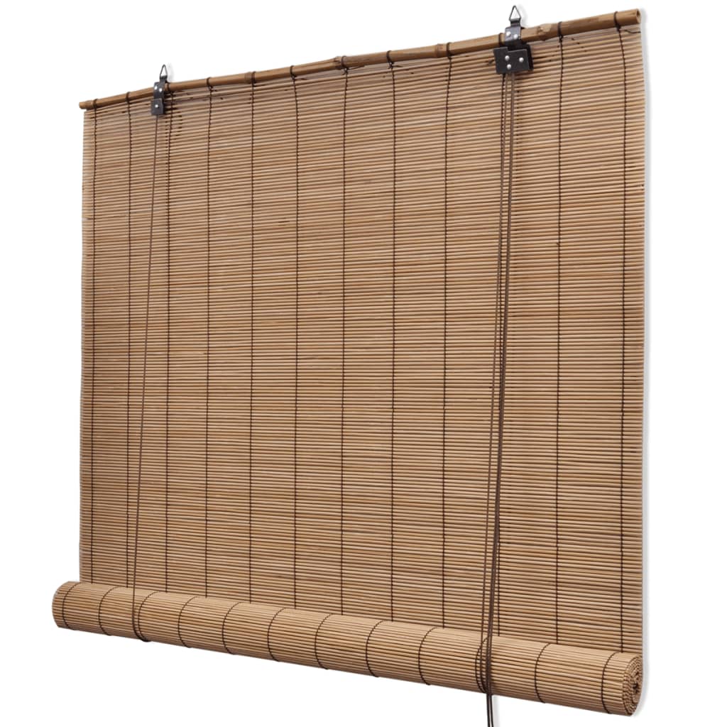 Persiana enrollable de bambú color natural 100x220 cm