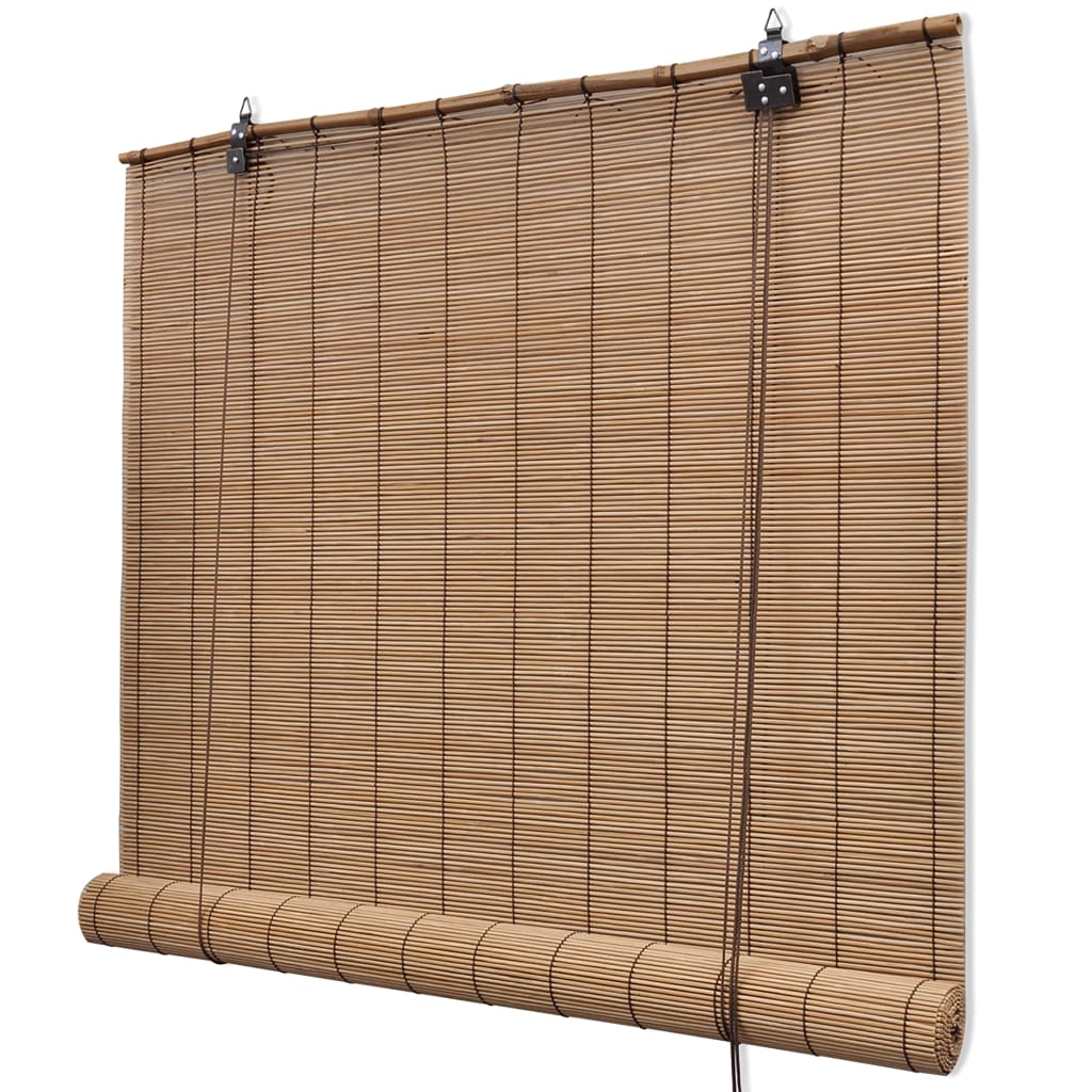 Persiana enrollable de bambú color natural 100x220 cm
