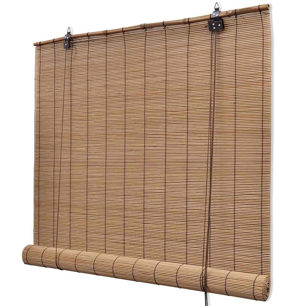 Persiana enrollable de bambú color natural 100x220 cm