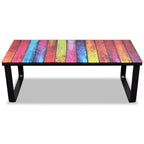 Mesa de centro con superficie con estampado de arco iris