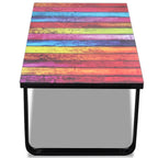 Mesa de centro con superficie con estampado de arco iris