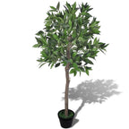 Árbol de laurel artificial con maceta, 120 cm de alto