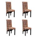 Sillas de comedor 4 unidades cuero sintético marrón