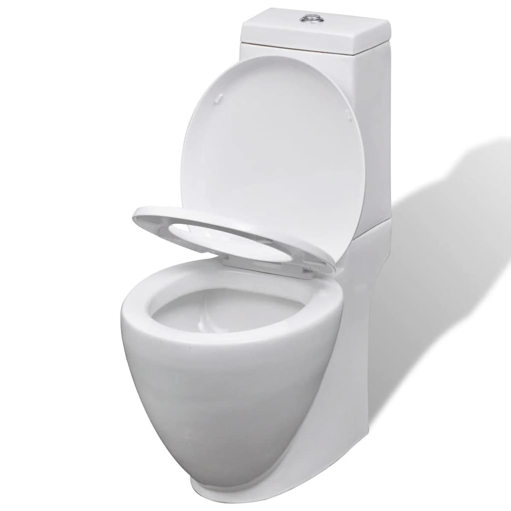 Juego de váter WC y bidé de cerámica blanco