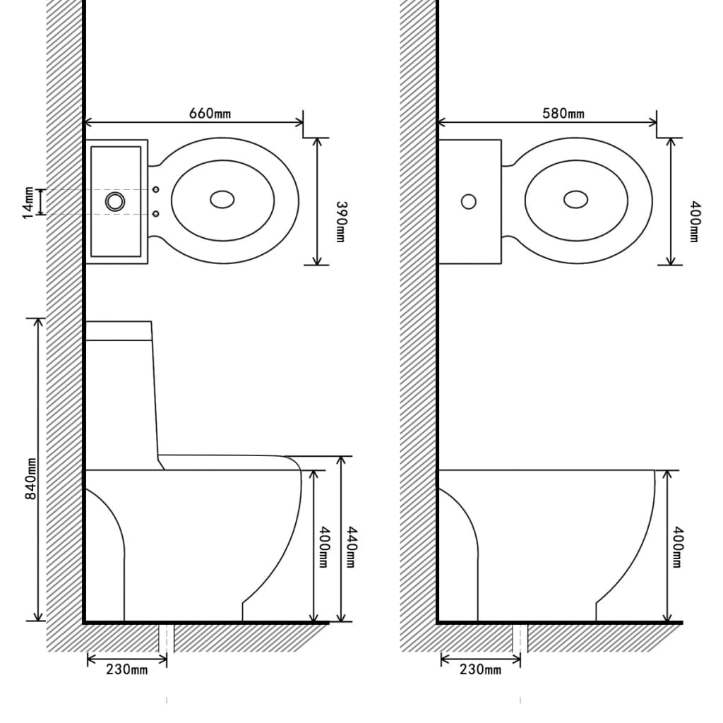 Inodoro y bidet negros de cerámica