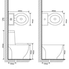 Inodoro y bidet negros de cerámica