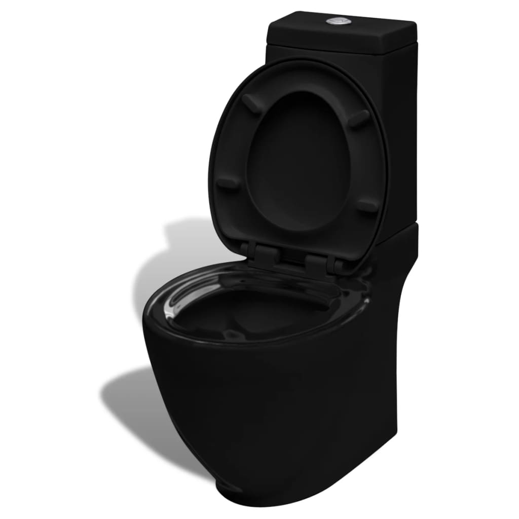 Inodoro y bidet negros de cerámica