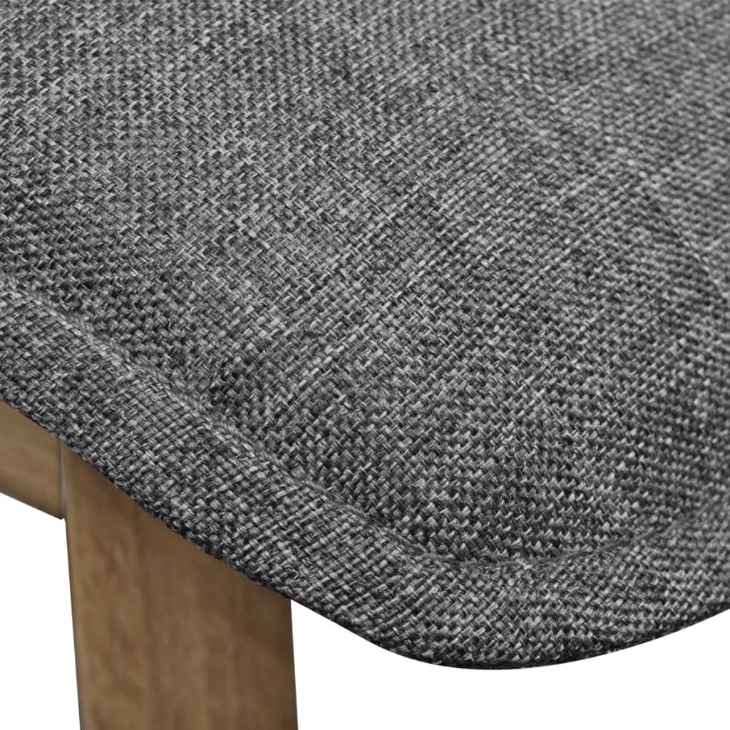 Sillas de comedor 6 uds tela gris y madera maciza de roble