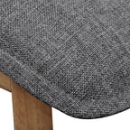 Sillas de comedor 6 uds tela gris y madera maciza de roble