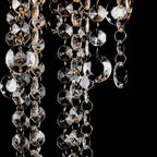 Lámpara blanca colgante de metal con adornos de cristal
