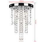 Lámpara blanca colgante de metal con adornos de cristal