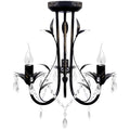 Lámpara de araña, candelabro negro estilo Art Nouveau, 3 x E14