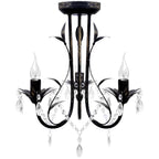 Lámpara de araña, candelabro negro estilo Art Nouveau, 3 x E14
