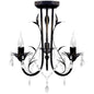 Lámpara de araña, candelabro negro estilo Art Nouveau, 3 x E14