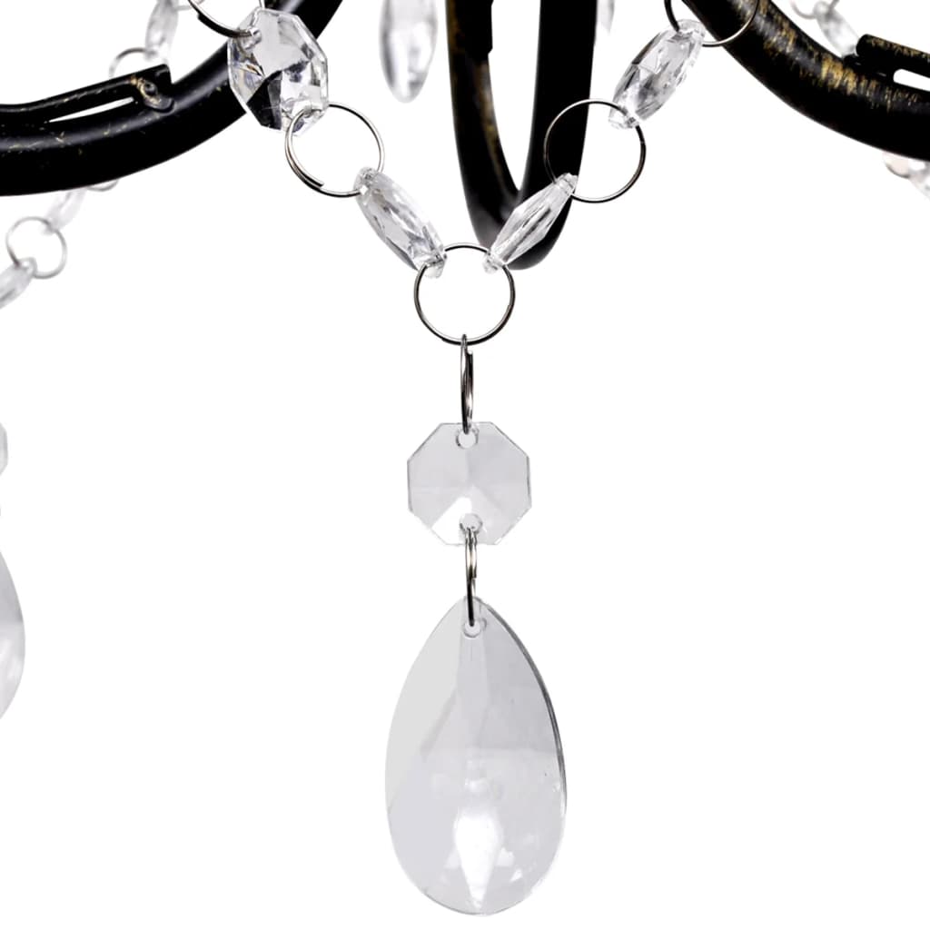 Lámpara de araña, candelabro negro estilo Art Nouveau, 3 x E14