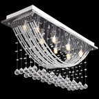 Lámpara de techo con lágrimas de cristal 8 x G9 29 cm