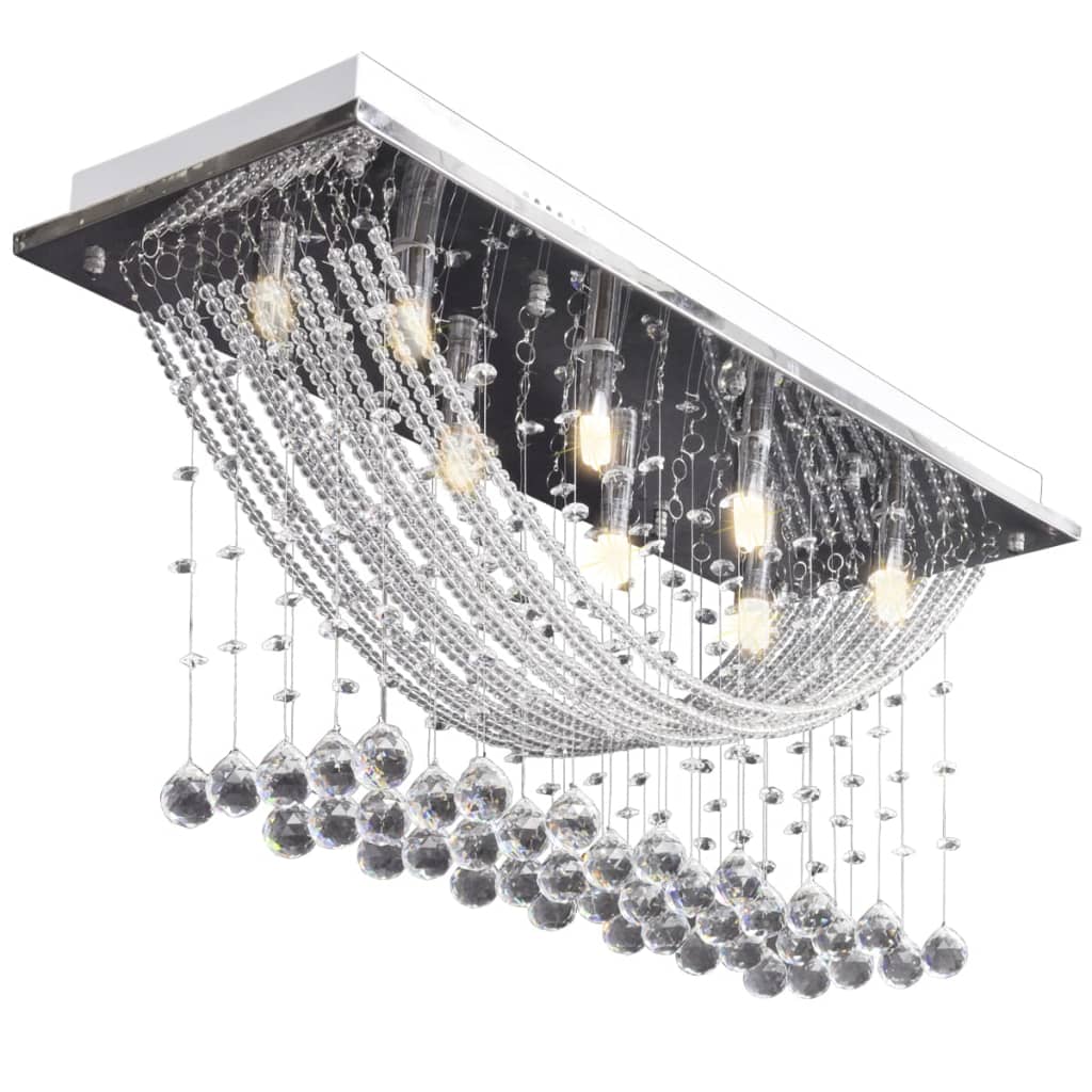 Lámpara de techo con lágrimas de cristal 8 x G9 29 cm