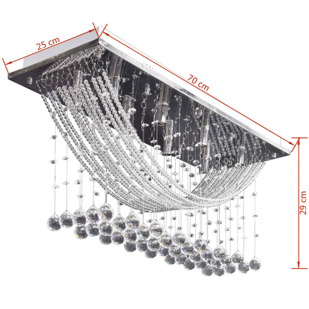 Lámpara de techo con lágrimas de cristal 8 x G9 29 cm