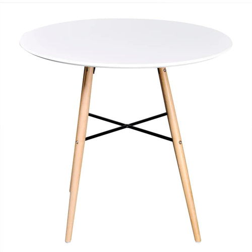 White MDF round dining table