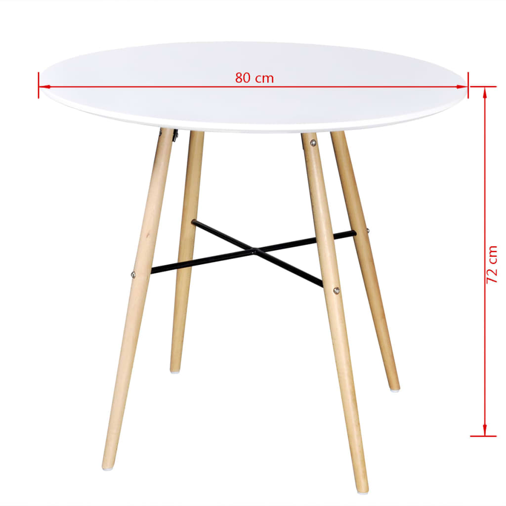 Mesa de comedor redonda MDF blanca
