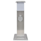Columna con enchufes de jardín con lámpara acero inoxidable
