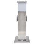 Columna con enchufes de jardín con lámpara acero inoxidable