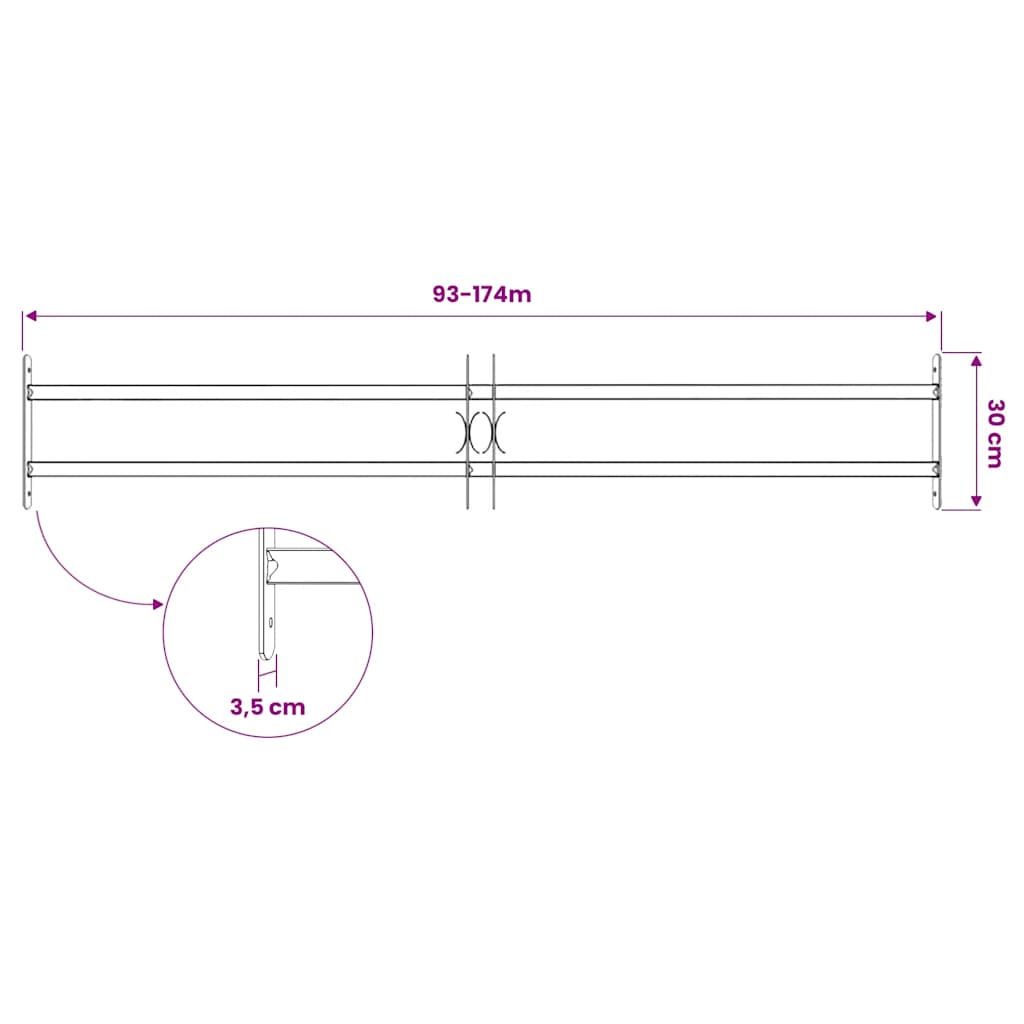 Reja de seguridad ajustable ventana con 2 barras 1000-1500 mm