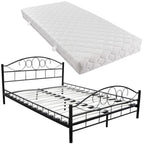 Cama de metal negro con colchón 180x200 cm