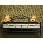 Cama de metal negro con colchón 180x200 cm