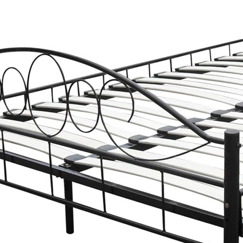 Cama de metal negro con colchón 180x200 cm