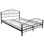 Cama de metal negro con colchón 180x200 cm
