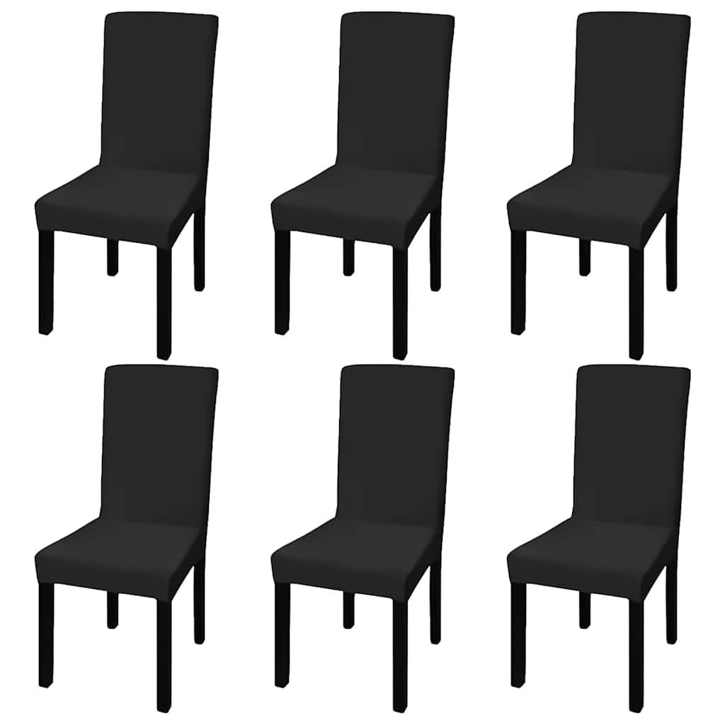 Funda de silla elástica recta 4 unidades blanca