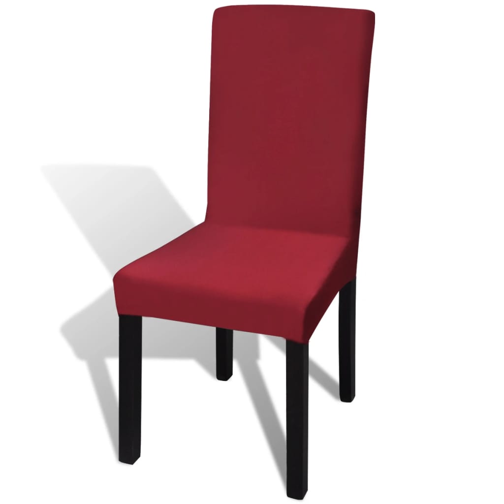 Funda de silla elástica recta 4 unidades blanca