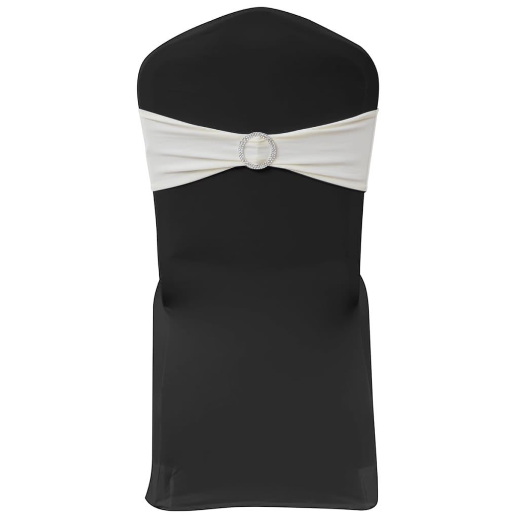 Laço decorativo elástico para cadeiras com fivela 25 unidades Branco