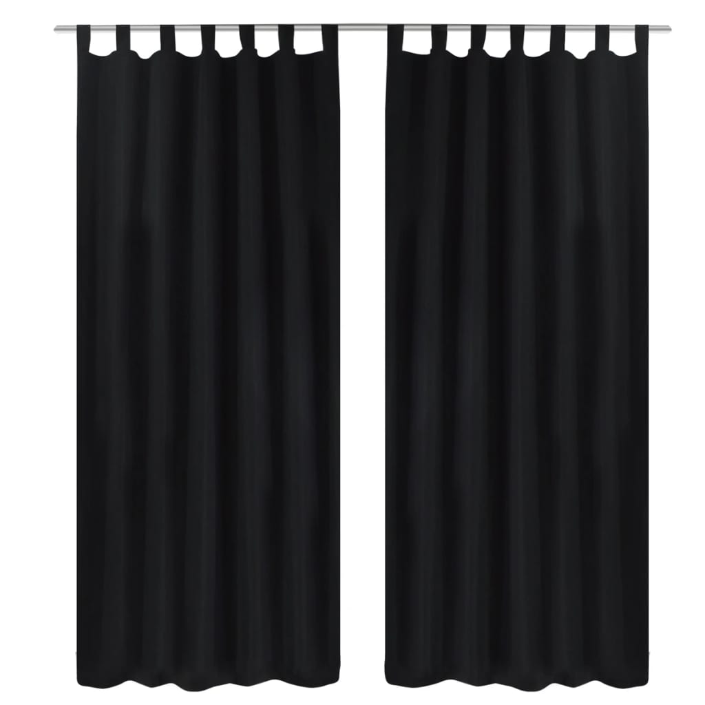 2 cortinas blancas micro-satinadas con trabillas, 140 x 175 cm