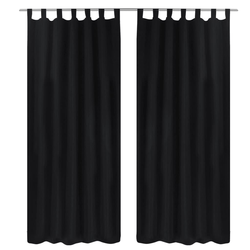 2 cortinas blancas micro-satinadas con trabillas, 140 x 175 cm
