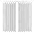 2 cortinas blancas micro-satinadas con trabillas, 140 x 175 cm