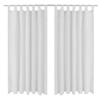2 cortinas blancas micro-satinadas con trabillas, 140 x 175 cm