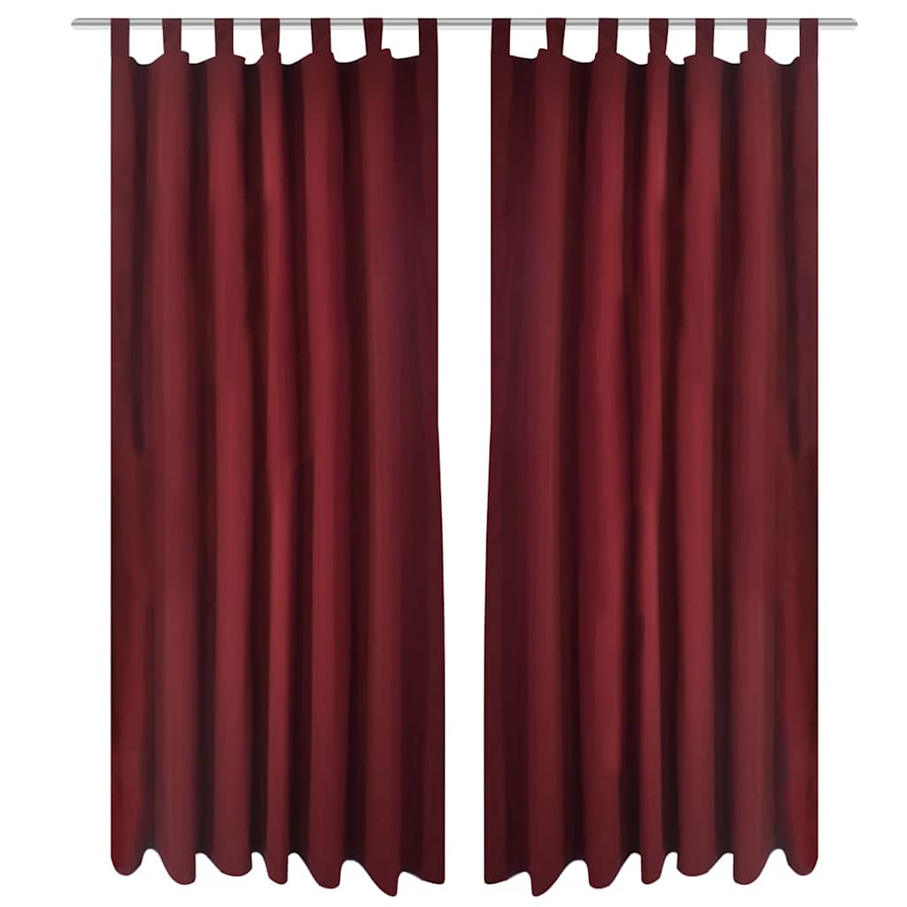2 cortinas blancas micro-satinadas con trabillas, 140 x 175 cm