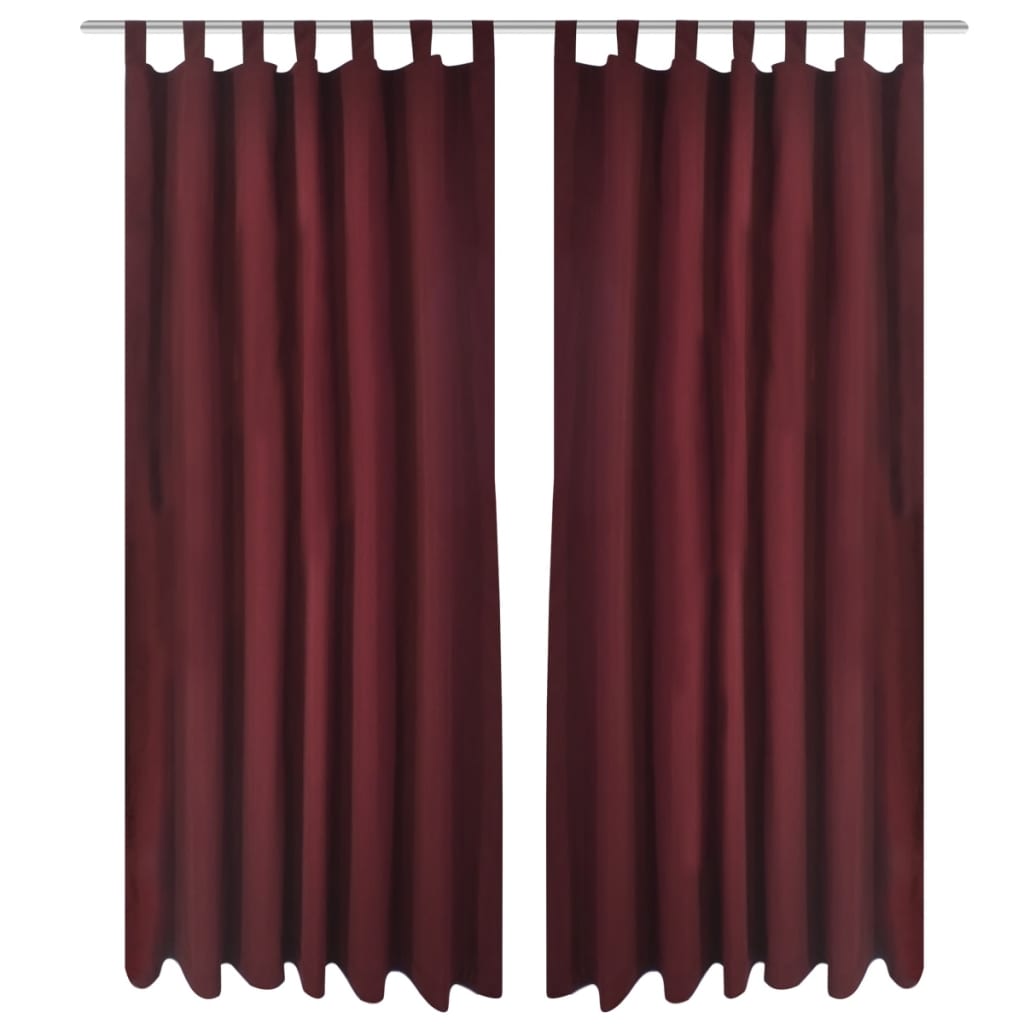 2 cortinas blancas micro-satinadas con trabillas, 140 x 175 cm