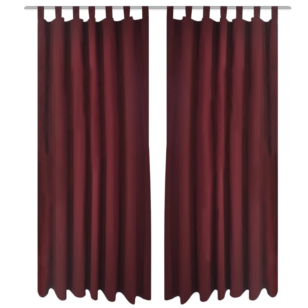 2 cortinas blancas micro-satinadas con trabillas, 140 x 175 cm