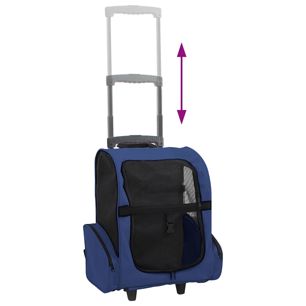 Carro plegable para mascotas multiusos azul