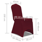 Funda elástica para sillas, 50 piezas, Burdeos